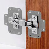 Dolap Kapak Taş Menteşe Tamir Sacı Pratik Onarım Kiti Krom Metal Yuva Tablası 6.5 x 9 cm (8 ADET)
