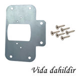 Dolap Kapak Taş Menteşe Tamir Sacı Pratik Onarım Kiti Krom Metal Yuva Tablası 6.5 x 9 cm (12 ADET)