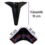 Zelve 6'Lı Set Mobilya Tv Ünitesi Çekyat Koltuk Kanepe Ayarlı M8 Destek Ayağı 15 Cm Siyah Baza Ayak