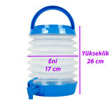 Su Sebili Ayran Meşrubat Içecek Bidonu Sebil Katlanabilir Musluklu Termos Çeşmeli Körüklü 5.5 Litre 