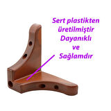 4 Adet Açelya 10 cm Ceviz Ahşap Desenli Lüx Mobilya Kanepe Sehpa Ünite Koltuk Ayağı Plastik Baza Ayak