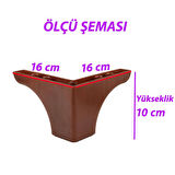 Açelya 6'Lı Set 10 cm Ceviz Mobilya Ünite Çekyat Koltuk Kanepe Ayağı 9.5 x 14.5 cm Ayarlı M8 Destek Baza Ayak