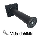 8 Adet Modül Ayarlanabilir Destek Ayağı 15 X 23 Cm Siyah Ayak Mobilya Kanepe Baza Koltuk Ünite Ayakları 