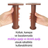 2 Adet Modül Ayarlanabilir Destek Ayağı 15 X 23 Cm Kahverengi Ayak Mobilya Kanepe Baza Koltuk Ünite Ayakları 