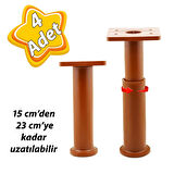 4 Adet Modül Ayarlanabilir Destek Ayağı 15 X 23 Cm Kahverengi Ayak Mobilya Kanepe Baza Koltuk Ünite Ayakları 