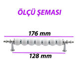 12 Adet İnci Kulp 128 mm Krom Mutfak Kulpu Çekmece Dolap Kapak Kulbu Metal Mobilya Dolabı Kulpları 