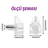 Kristal Raf Pimi Şeffaf Cam Ahşap Metal Raf Tutucu Çivisi Mobilya Dolap Pimi (100 Adet)