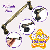 8 Adet Padişah Kulp 128 mm Antik Sarı Mutfak Kulpu Çekmece Dolap Kapak Kulbu Metal Mobilya Dolabı Kulpları