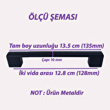 Marmara Kulp 128 mm Siyah Mutfak Kulpu Çekmece Dolap Kapak Kulbu Metal  Mobilya Dolabı Kulpları 