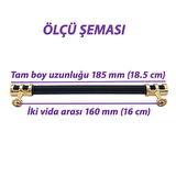 15 Adet Sarmaşık Kulp Siyah Altın Gold 160 mm Kulp Mobilya Mutfak Dolabı Çekmece Dolap Kapak Kulpu Kulbu Metal Kulpları