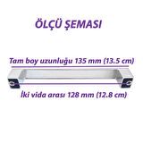 15 Adet Bihter Desenli Kulp 128 mm Krom Mutfak Kulpu Çekmece Dolap Kapak Kulbu Metal  Mobilya Dolabı Kulpları 
