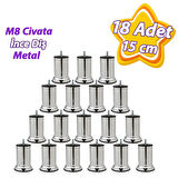 18 Adet Metal Destek Ayağı 15 Cm Krom Mobilya Kanepe Baza Koltuk Ünite Ayakları Metrik 8 Civatalı İnce Diş