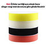 Oto Araç Araba Pasta Cila Polisaj Süngeri + 115 mm Taban + Matkap Adaptörü Parlatıcı Çizik Giderici 3'Lü SET
