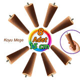8 Adet Ahşap Ayak Koyu Meşe 15 Cm Dolap Mobilya Koltuk Kanepe Destek Ayağı Ayakları Konik M8 Civatalı 