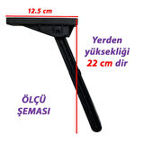 Katlanabilir Siyah Yer Sofra Ayağı Katlanır Yer Sofrası Sini Altı Plastik Ayak 22 Cm