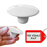 8 Adet Plastik Kulp Beyaz Bombeli Düğme Mobilya Mutfak Dolap Dolabı Tek Vidalı Çekmece Kulbu Kulpları