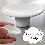 Plastik Çanak Kulp Beyaz Düğme Tek Vidalı Mobilya Mutfak Dolap Dolabı Çekmece Kulbu Kulpları