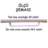12 Adet Boy Kulp İnox 192 mm Kulp Mobilya Mutfak Dolabı Çekmece Dolap Kapak Kulpu Kulbu Metal Kulpları