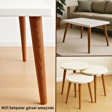 4 Adet Ahşap Ayak 35 Cm Açık Meşe M8 Civatalı Bağlantı Aparatlı Mobilya Tabure Sehpa Masa Destek Ayağı