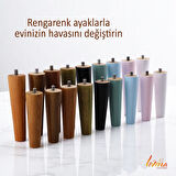 Ahşap Ayak 15 Cm Açık Pembe M8 Civatalı Bağlantı Aparatlı Dolap Mobilya Koltuk Kanepe Destek Ayağı Ayakları
