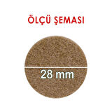 Yapışkanlı Yuvarlak Keçe Masa Sandalye Parke Zemin Ayak Koruyucu Kaydırmaz Keçesi 28 mm (28'Lİ PAKET)