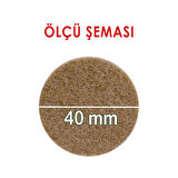 Yapışkanlı Yuvarlak Keçe Masa Sandalye Parke Zemin Ayak Koruyucu Kaydırmaz Keçesi 40 mm (12'Lİ PAKET)