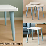 4 Adet Ahşap Ayak 40 Cm Açık Mavi M8 Civatalı Bağlantı Aparatlı Mobilya Tabure Sehpa Masa Destek Ayağı