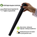 Ahşap Ayak 45 Cm Siyah M8 Civatalı Bağlantı Aparatlı Mobilya Tabure Sehpa Masa Destek Ayağı