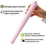 3 Adet Ahşap Ayak 45 Cm Açık Pembe M8 Civatalı Bağlantı Aparatlı Mobilya Tabure Sehpa Masa Destek Ayağı