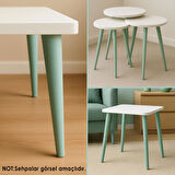 4 Adet Ahşap Ayak 45 Cm Su Yeşili M8 Civatalı Bağlantı Aparatlı Mobilya Tabure Sehpa Masa Destek Ayağı