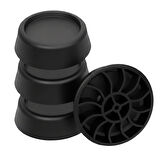 4 Adet Siyah Eşya Çamaşır Bulaşık Makinası Buzdolabı Yükseltici Titreşim Ayağı Altlığı Ayaklığı Gürültü Önleyici