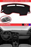 GUERRINO Torpido Koruma Halısı Siyah Kenar Renk Kırmızı Volkswagen Golf 7 2013-2019 ile Uyumlu