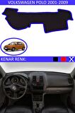 GUERRINO Torpido Koruma Halısı Siyah Kenar Renk Mavi Volkswagen Polo 2001-2009 ile Uyumlu
