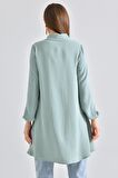 Mint Ahşap Düğmeli Tunik