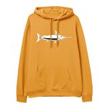 Fish Baskılı Hoodie-Portakal