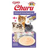 CİAO CHURU TAVUK VE KARİDESLİ KEDİ KREMASI 4X 14GR