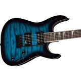 Jackson JS20 Dinky DKQ 2PT Amaranth Klavye Transparent Blue Burst Elektro Gitar