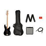Squier Affinity Precision Bass PJ Akçaağaç Klavye Black Rumble 15 Bas Gitar Seti