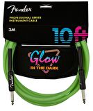 Fender Pro Glow in the Dark Cables Green Enstrüman Kablosu (3 mt)