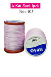 Oyalı 4 Kat Suni İpek İplik İğne Oyası Boncuk İpi Tığ Oyası No:103
