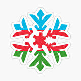 Azerbaycan Bayrağı Kış Kar Tanesi Araba oto Sticker 18CM
