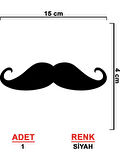Bıyık Araba Oto Sticker 15 CM 2 Adet Siyah Renk