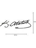 Mustafa Kemal Atatürk Imza Araba Stickerı Atatürk Imzas 20CM Siyah Renk