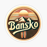 Nostaljik Bansko Kayak Merkezi Sticker Etiket 15CM
