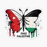 Özgür Filistin  Filistin bayrağı kelebeği Araba Oto Sticker Etiket