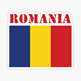 Romanya Bayrak Çıkartması Araba Leptop Duvar Sticker 19Cm