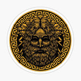 Zeus Gold Sticker Yapıştırma Etiket 19CM