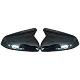 Seat Leon MK4 2021 ve Sonrası Uyumlu Batman Yarasa Ayna Kapağı Piano Black ABS Plastik Sağ Sol Takım
