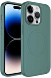 Apple iPhone 14 Pro Max Kılıf Magsafe Wireless Şarj Özellikli Pastel Renk Silikon Mat Kapak
