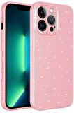 iPhone 13 Pro Max Kılıf Kamera Korumalı Simli Parıltılı Lüks
